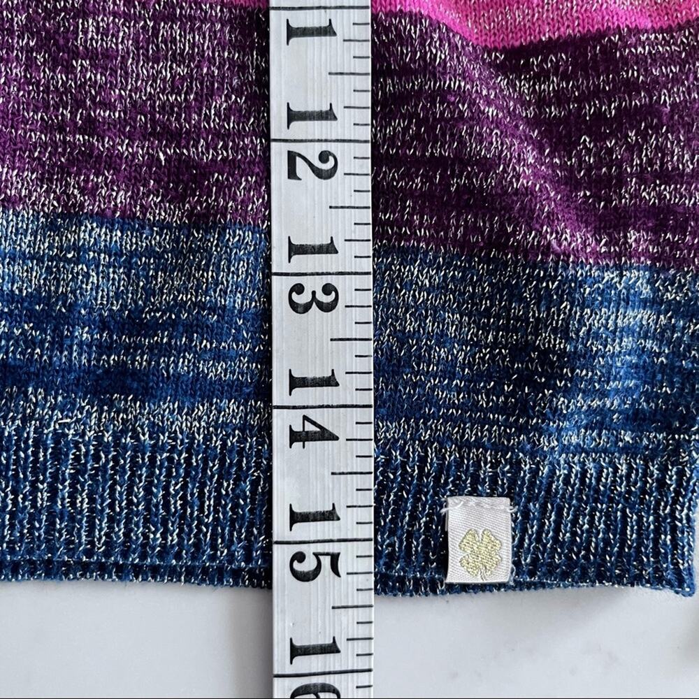 Lucky Brand girls striped metallic thread cardigan sweater size 7 - Picture 6 of 7
